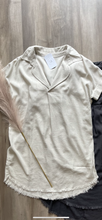 Load image into Gallery viewer, Linen Frayed Hem Shirt Dress

