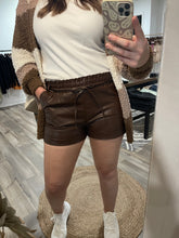 Load image into Gallery viewer, Brown PU Leather Shorts
